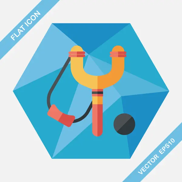 Slingshot flat icon with long shadow, eps10 — стоковый вектор