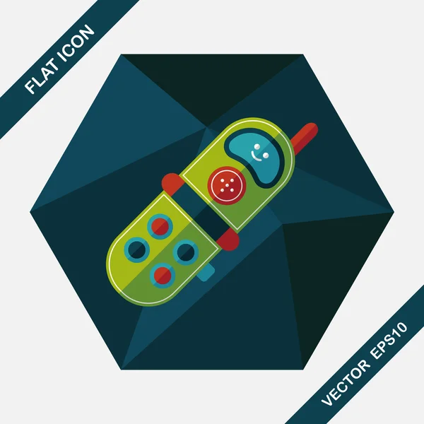 Hračka telefon ploché ikony s dlouhý stín — Stockový vektor