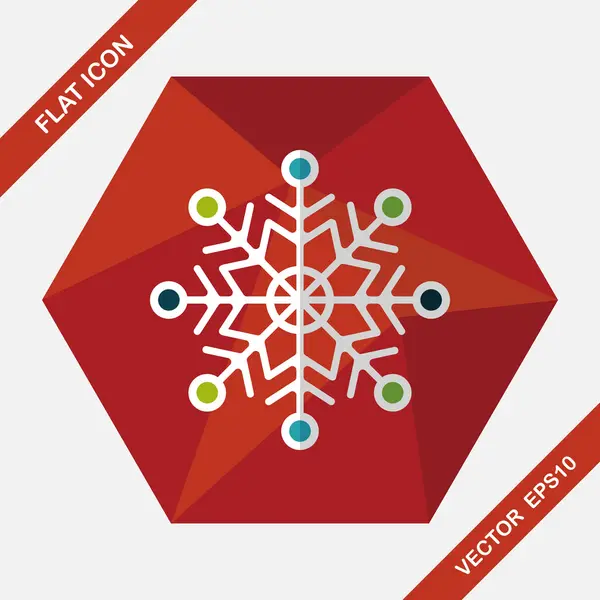 stock vector Snowflake flat icon with long shadow,eps10