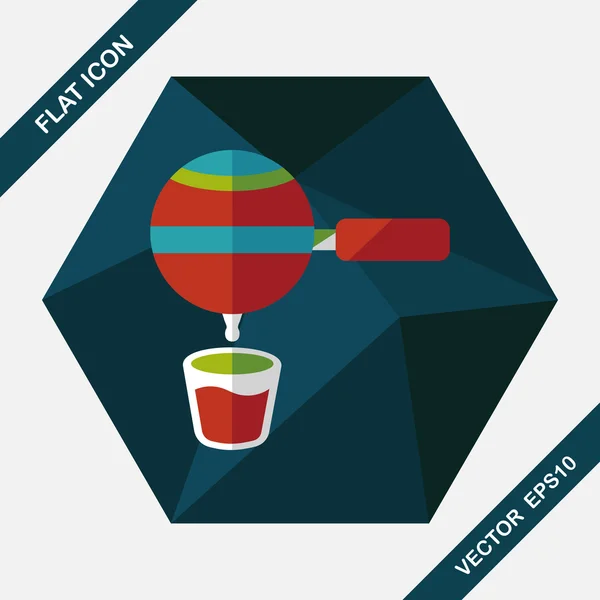 Broušení kávovaru plochá ikona s dlouhým stínem, eps10 — Stockový vektor