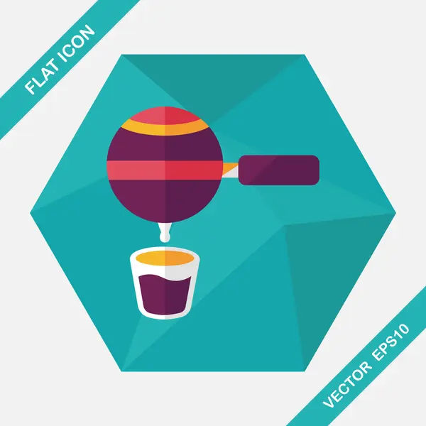 Slipning kaffemaskin platt ikon med lång skugga, eps10 — Stock vektor