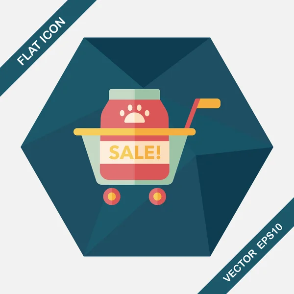 Pet sale shopping flat icon with long shadow,eps10 — Stock Vector