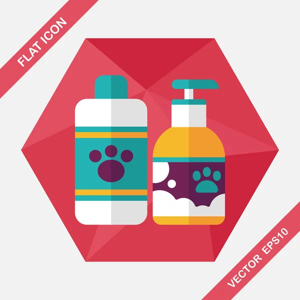 Pet shampoo flat icon with long shadow,eps10 — Stock Vector