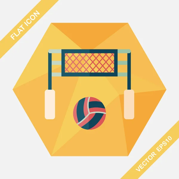 Voleibol icono plano con sombra larga, eps10 — Vector de stock