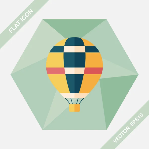 Transport Heißluftballon flache Ikone mit langem Schatten, Eps10 — Stockvektor