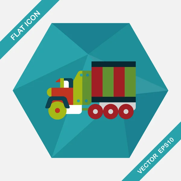 Vervoer sleepwagen platte pictogram met lange schaduw, eps10 — Stockvector