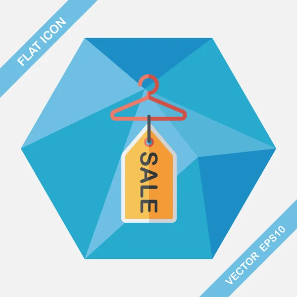 Winkelen kleding hanger platte pictogram met lange schaduw, eps10 — Stockvector