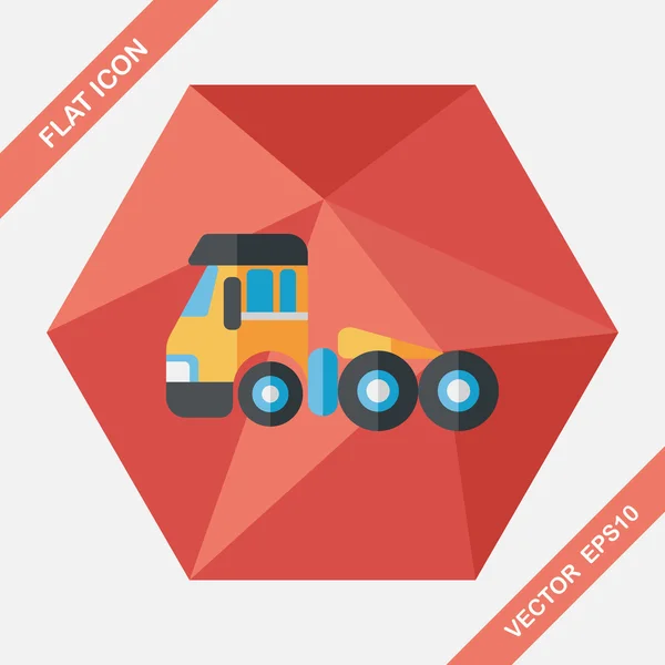 Транспорт Tow Truck flat icon with long shadow, eps10 — стоковый вектор