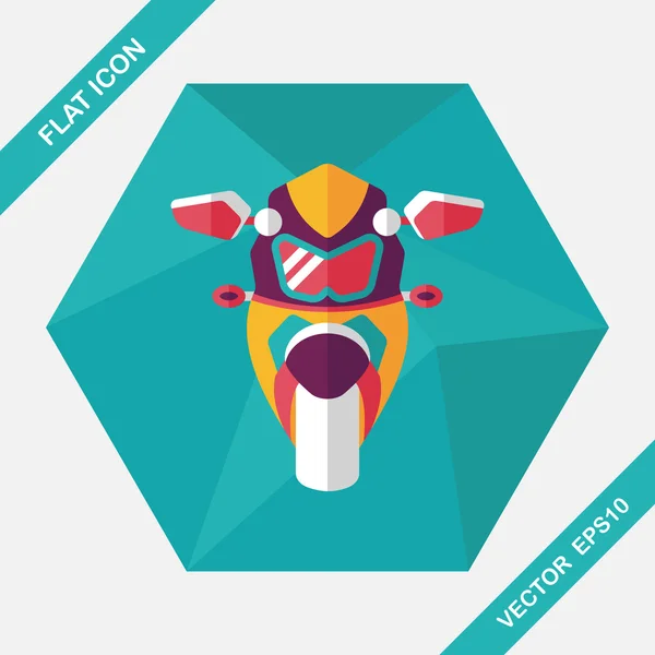 Transportation motorcycle flat icon with long shadow,eps10 — Stock Vector