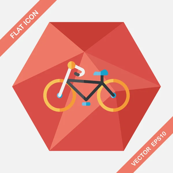 Trasporti bicicletta icona piatta con lunga ombra, eps10 — Vettoriale Stock
