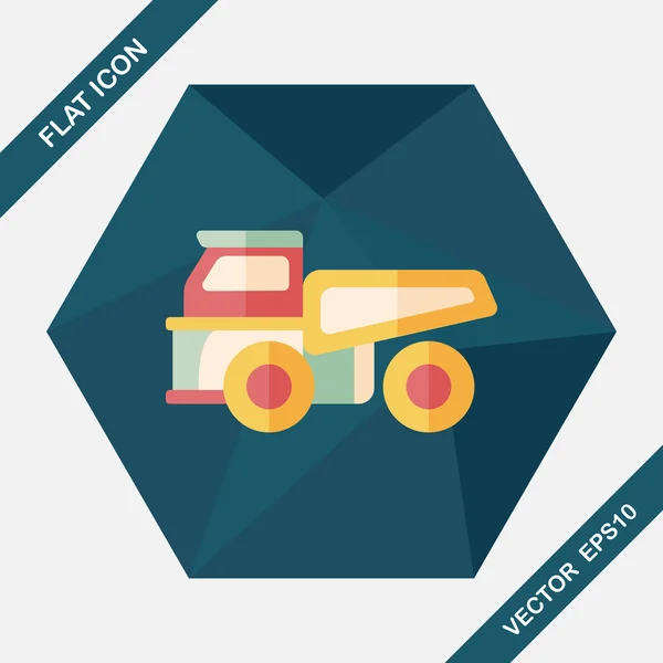 Vervoer vrachtwagen platte pictogram met lange schaduw, eps10 — Stockvector