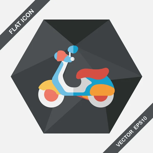 Transportation scooter flat icon with long shadow, eps10 — стоковый вектор