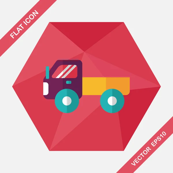 Vervoer vrachtwagen platte pictogram met lange schaduw, eps10 — Stockvector