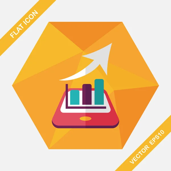 Geschäftsdiagramm flache Ikone mit langem Schatten, Eps10 — Stockvektor