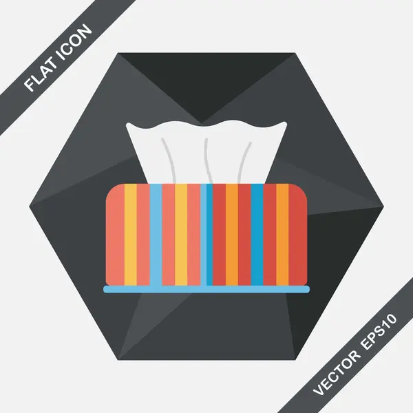 Papier mouchoir de cuisine icône plate avec ombre longue, eps10 — Image vectorielle