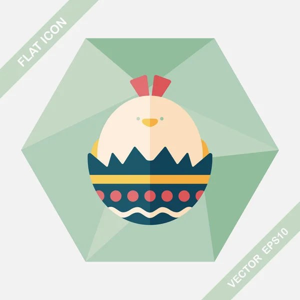 Easter egg flat icon with long shadow,eps10 — Stock Vector