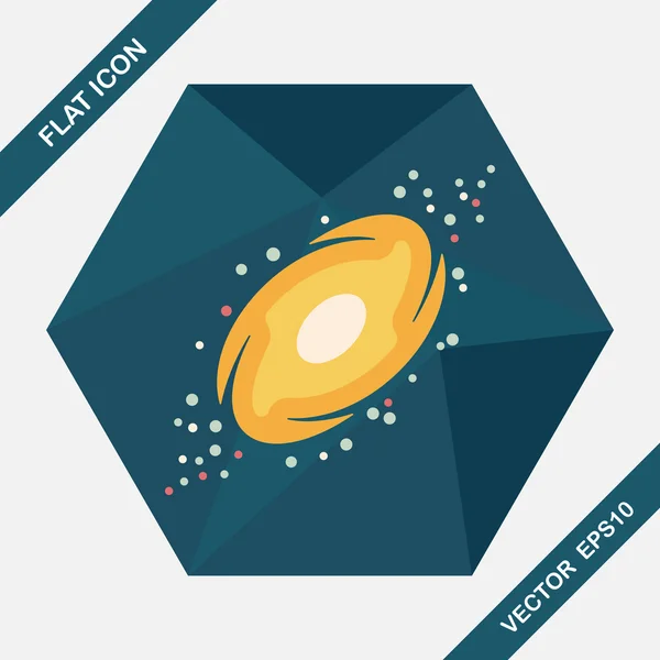 Ruimte galaxy platte pictogram met lange schaduw, eps10 — Stockvector