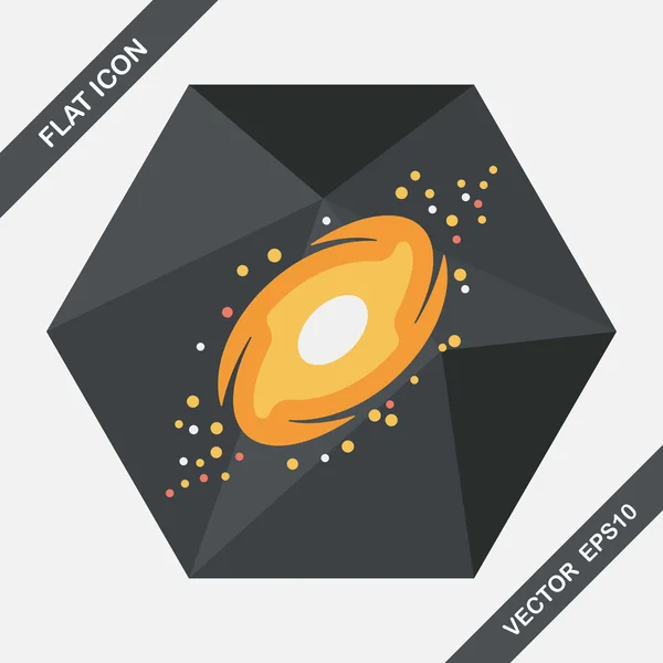 Icono plano de galaxia espacial con sombra larga, eps10 — Vector de stock
