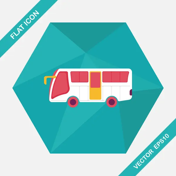 Transporte autobús icono plano con sombra larga, eps10 — Vector de stock