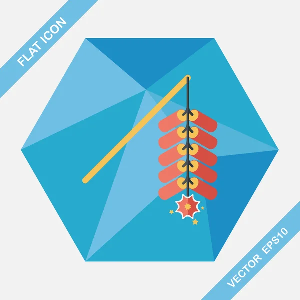 " Kívánság tavasz jön "kínai durrogtatás lakás ikon, eps10 — Stock Vector