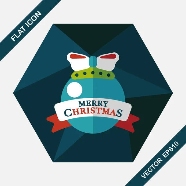 Χριστουγεννιάτικη μπάλα επίπεδη εικόνα με πολύ σκιά, eps10 — Διανυσματικό Αρχείο