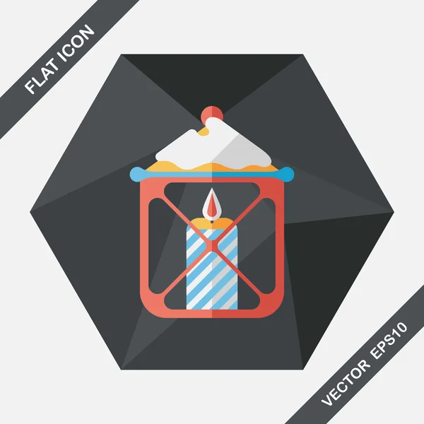 Vela de Navidad icono plano con sombra larga, eps10 — Archivo Imágenes Vectoriales