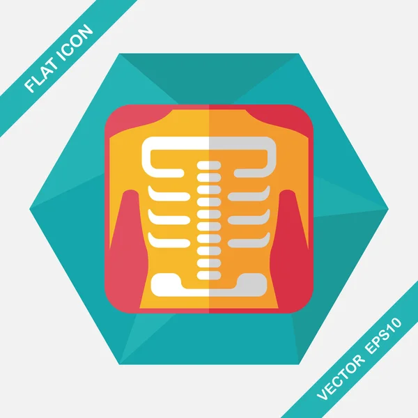 Ícone plano de raios-x com sombra longa — Vetor de Stock
