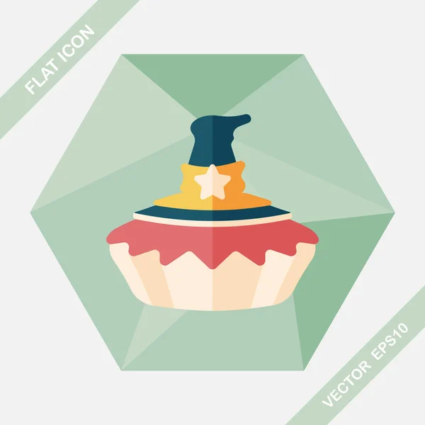 Halloween pie flat icon with long shadow, eps10 — стоковый вектор