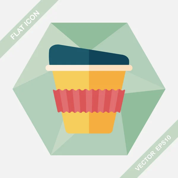 Take eaway coffee flat icon with long shadow, eps10 — стоковый вектор