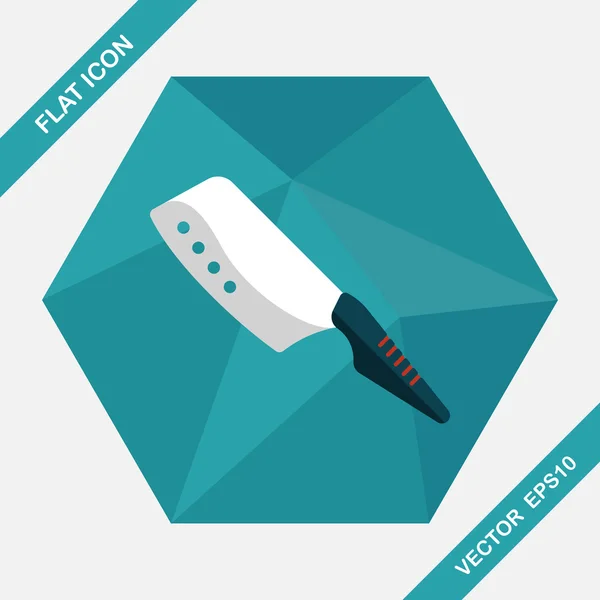 Couteau de cuisine icône plate avec ombre longue, eps10 — Image vectorielle