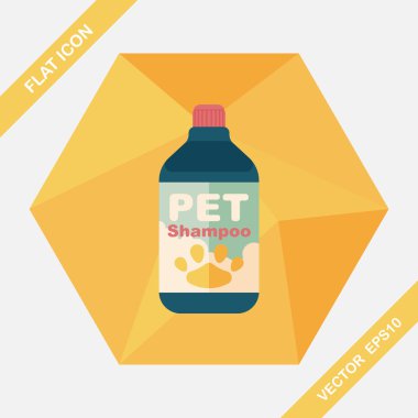 Uzun Gölge, eps10 ile evde beslenen hayvan şampuan düz simgesi