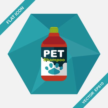 Uzun Gölge, eps10 ile evde beslenen hayvan şampuan düz simgesi