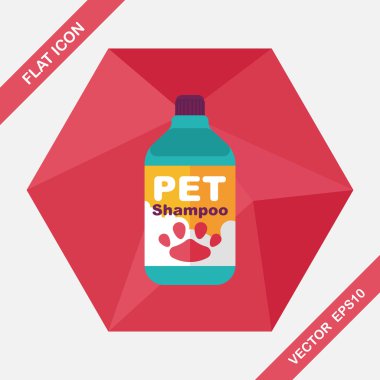 Uzun Gölge, eps10 ile evde beslenen hayvan şampuan düz simgesi