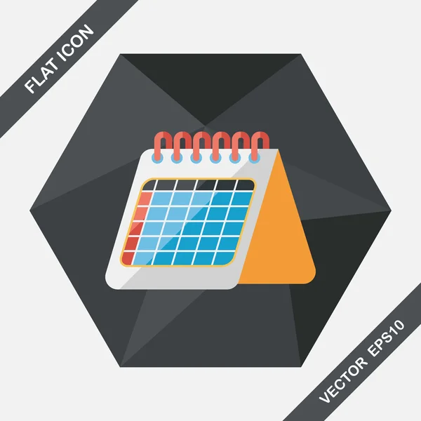 Calendar flat icon with long shadow,eps10 — Stock Vector