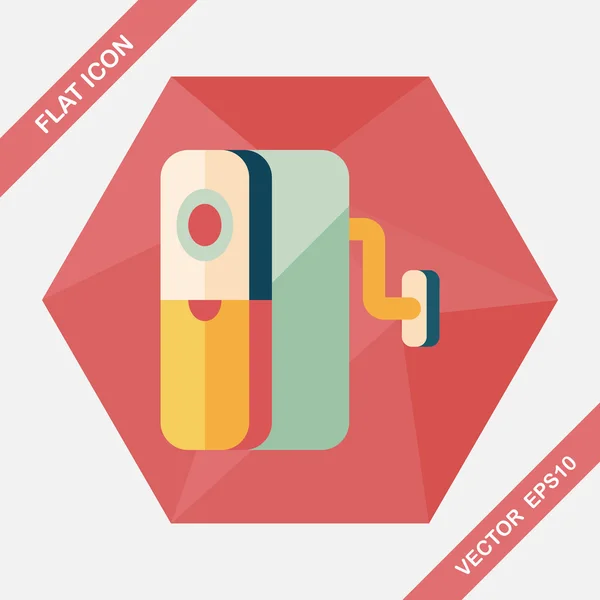 Potlood slijper platte pictogram met lange schaduw, eps10 — Stockvector