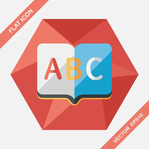 Dictionary book flat icon with long shadow, eps10 — стоковый вектор