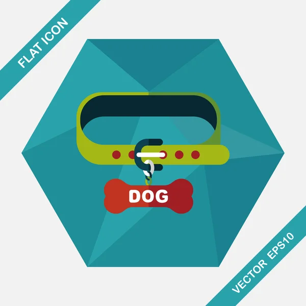 Pet dog chains flat icon with long shadow, eps10 — стоковый вектор