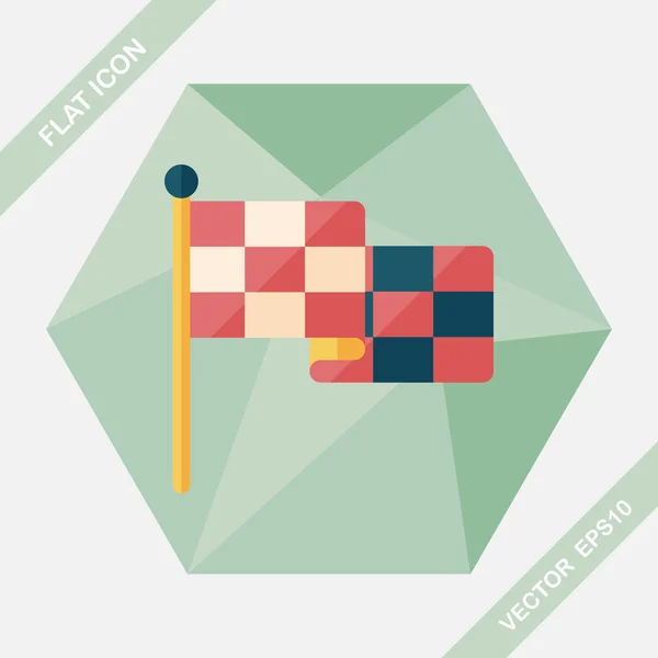 Drapeaux de course icône plate avec ombre longue, eps10 — Image vectorielle