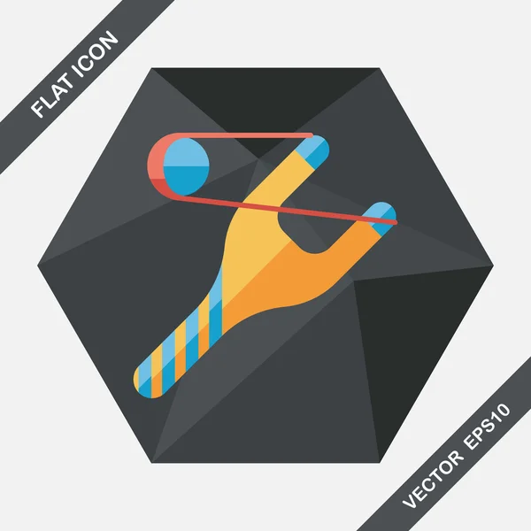 Slingshot icono plano con sombra larga, eps10 — Vector de stock