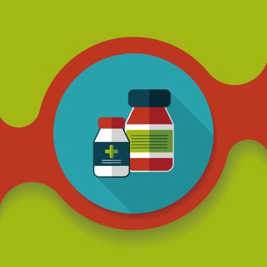 Tıbbi şişe uzun gölge, eps10 düz simgesiyle