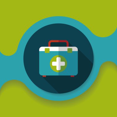 Uzun Gölge, eps10 ile ilk yardım kiti düz simgesi