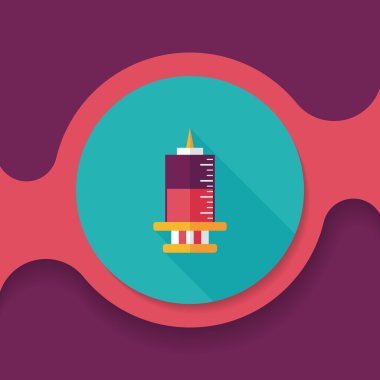 şırınga uzun gölge, eps10 düz simgesiyle