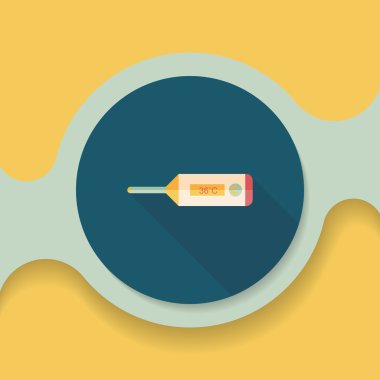 Uzun Gölge, eps10 tıbbi termometre düz simgesiyle