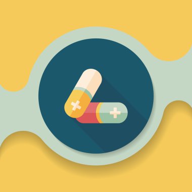 Hapları uzun gölge, eps10 düz simgesiyle