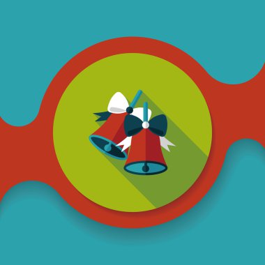 Uzun Gölge, eps10 ile Noel çanları düz simgesi