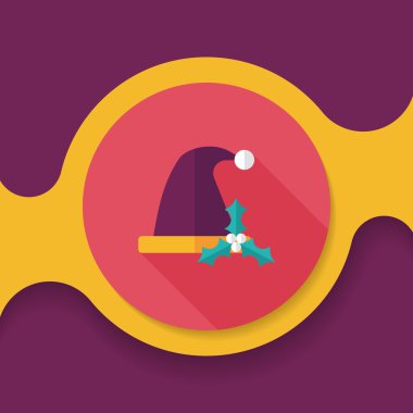 Uzun Gölge, eps10 ile Noel şapka düz simgesi