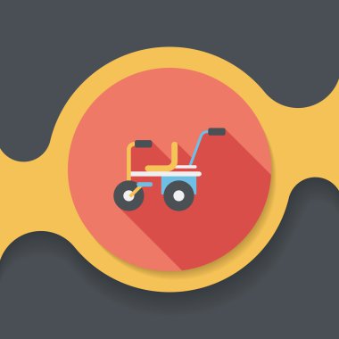 Çocuk bisikleti uzun gölge, eps10 düz simgesiyle