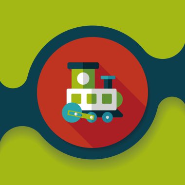 Tren oyuncak uzun gölge, eps 10 düz simgesiyle