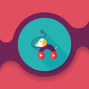 oyuncak köpek uzun gölge, eps 10 düz simgesiyle