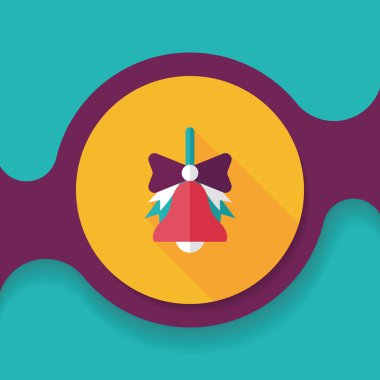 okul zili uzun gölge, eps10 düz simgesiyle